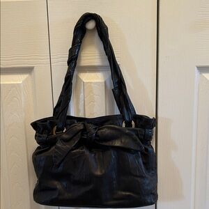 Black leather purse